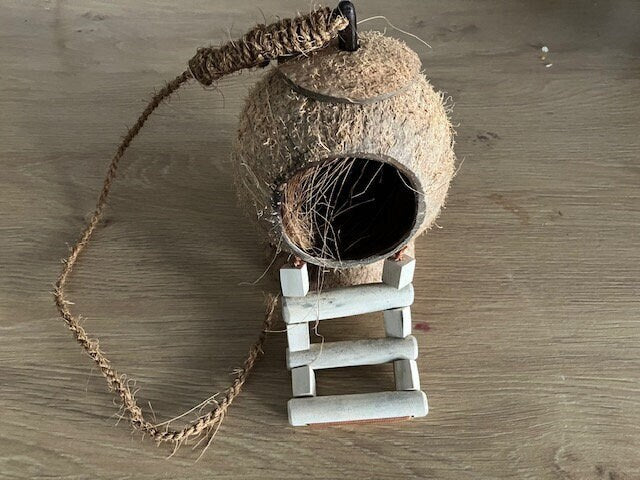 Natural Coconut Shell Pet Hideaway: Eco-Friendly Shelter for Happy Pets, Bird Feeder, Garden Ornament Free Shipping in Canada