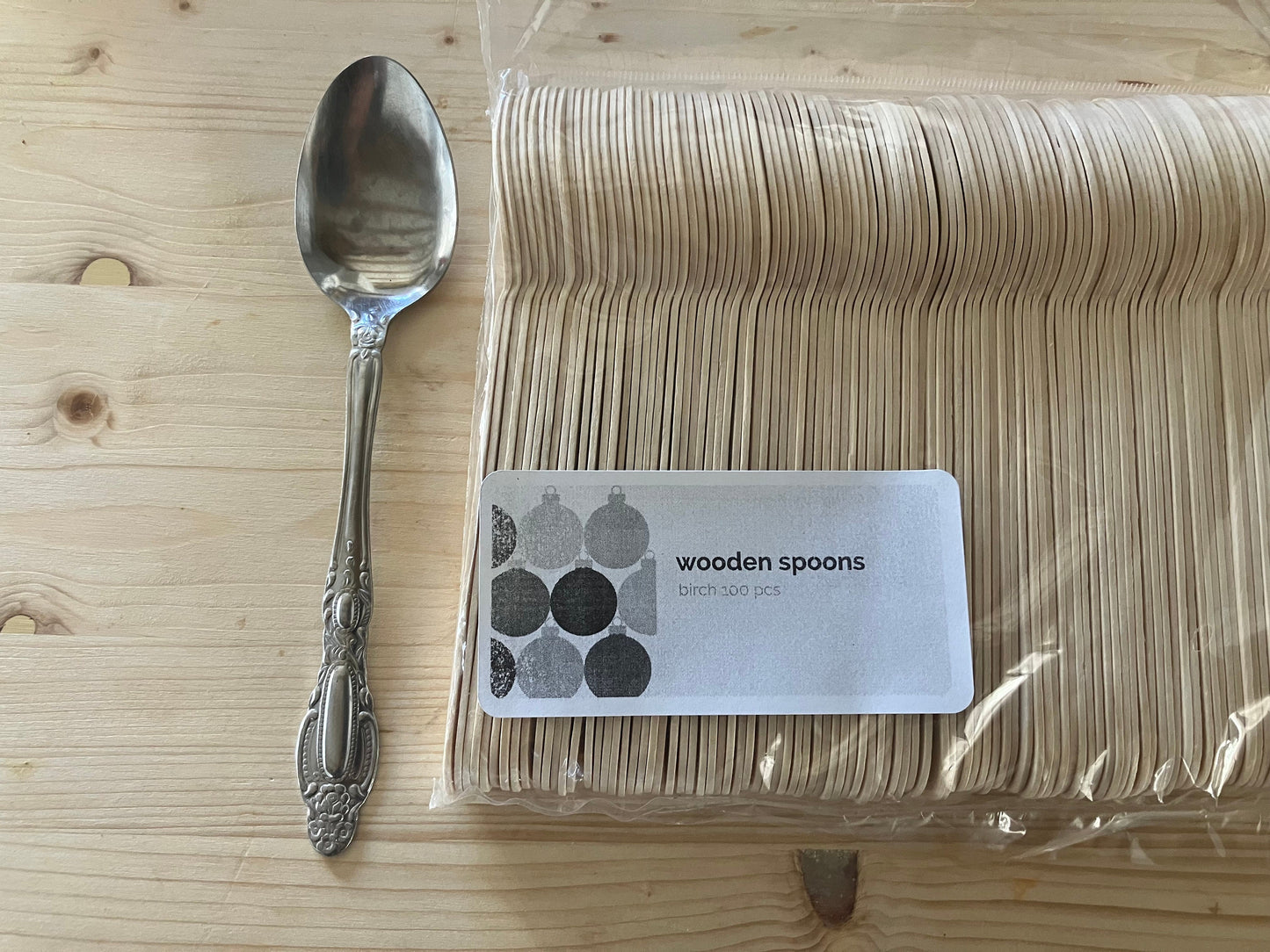 100 pcs Wooden Spoon Disposable Cutlery Bulk Set Eco Party Catering Supplies Free Shipping from US/Canada