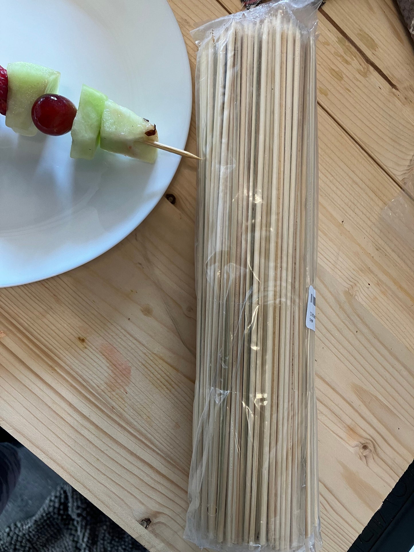 12-Inch Bamboo Skewers - Pack of 200 - Skewers for Grilling Kabobs presenting Fruit Candy