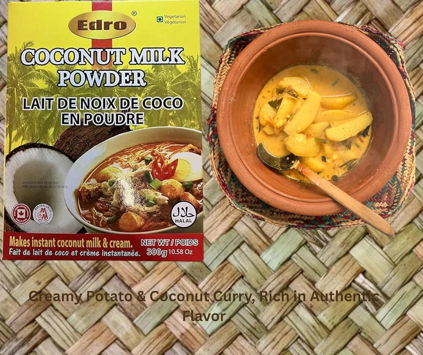Edro Coconut Milk Powder 300 x 3 gram Pack Makes Instant coconut milk and cream, from Sri Lanka