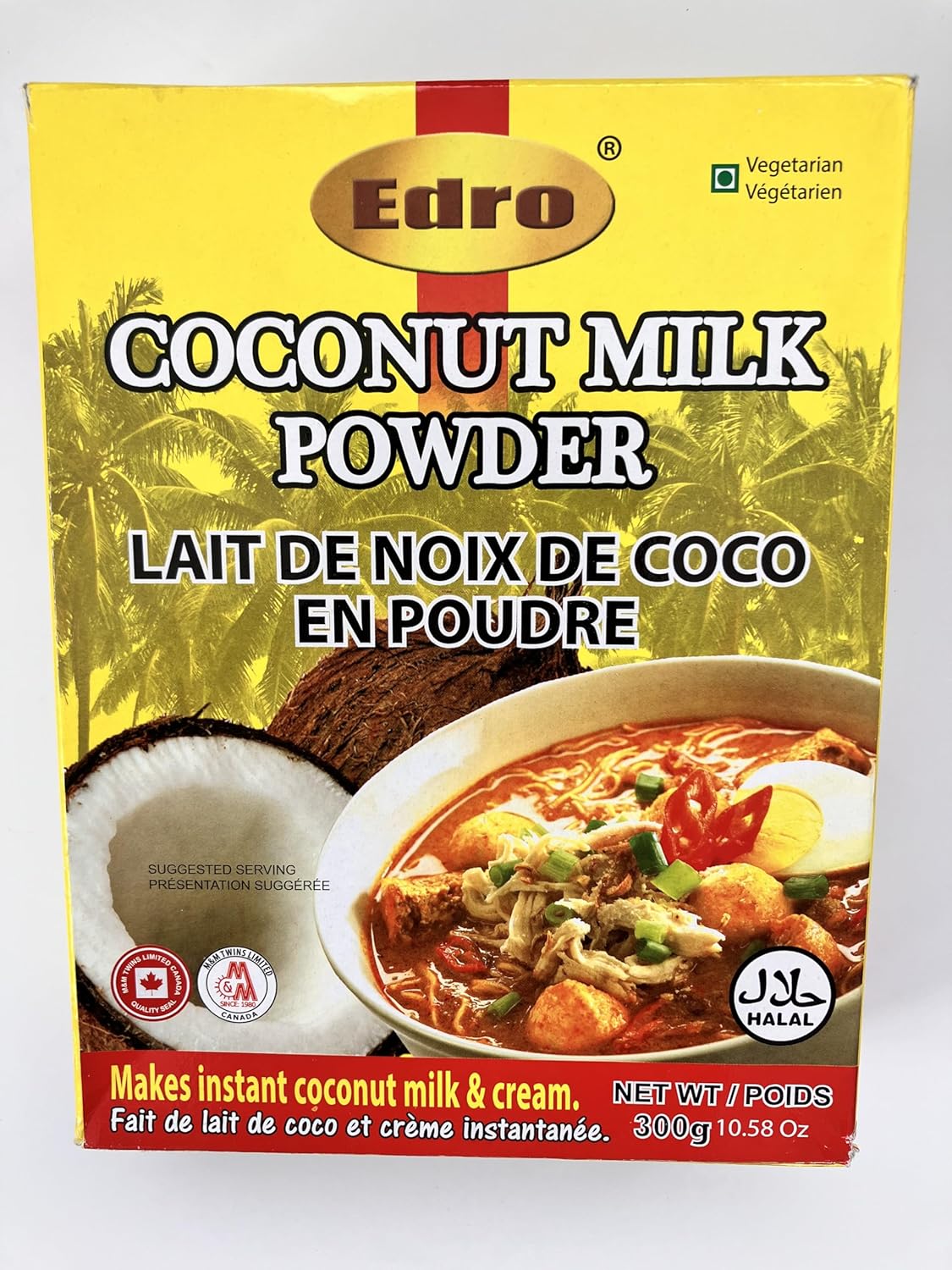 Edro Coconut Milk Powder 300 x 3 gram Pack Makes Instant coconut milk and cream, from Sri Lanka