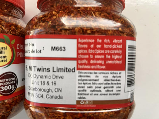 Crushed Chilli Flakes 300 gram (2-Pack) Authentic Sri Lankan Red Chillies for Cooking, Curries & Spice Lovers