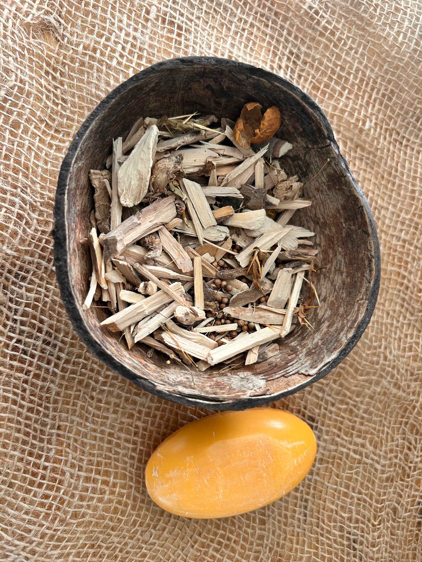 Handmade Sandalwood Soap in Coconut Shell | Eco Spa Gift