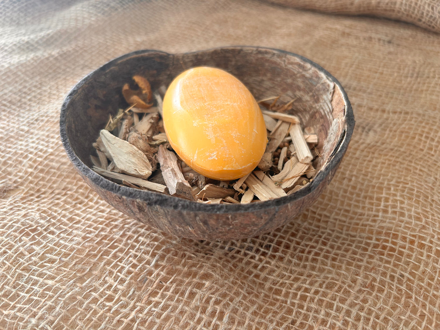 Handmade Sandalwood Soap in Coconut Shell | Eco Spa Gift