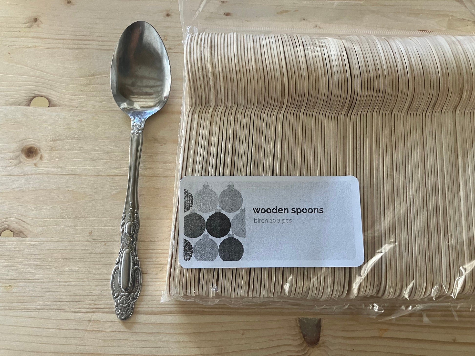 100 pcs Wooden Spoon Disposable Cutlery Bulk Set Eco Party Catering Supplies Free Shipping from US/Canada