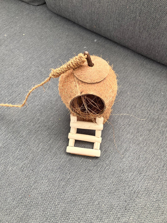 Natural Coconut Shell Pet Hideaway: Eco-Friendly Shelter for Happy Pets, Bird Feeder, Garden Ornament Free Shipping in Canada